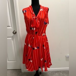 Modcloth Red, White, and Blue striped bow tie dress
